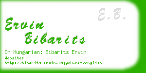 ervin bibarits business card